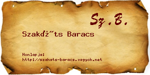 Szakáts Baracs névjegykártya